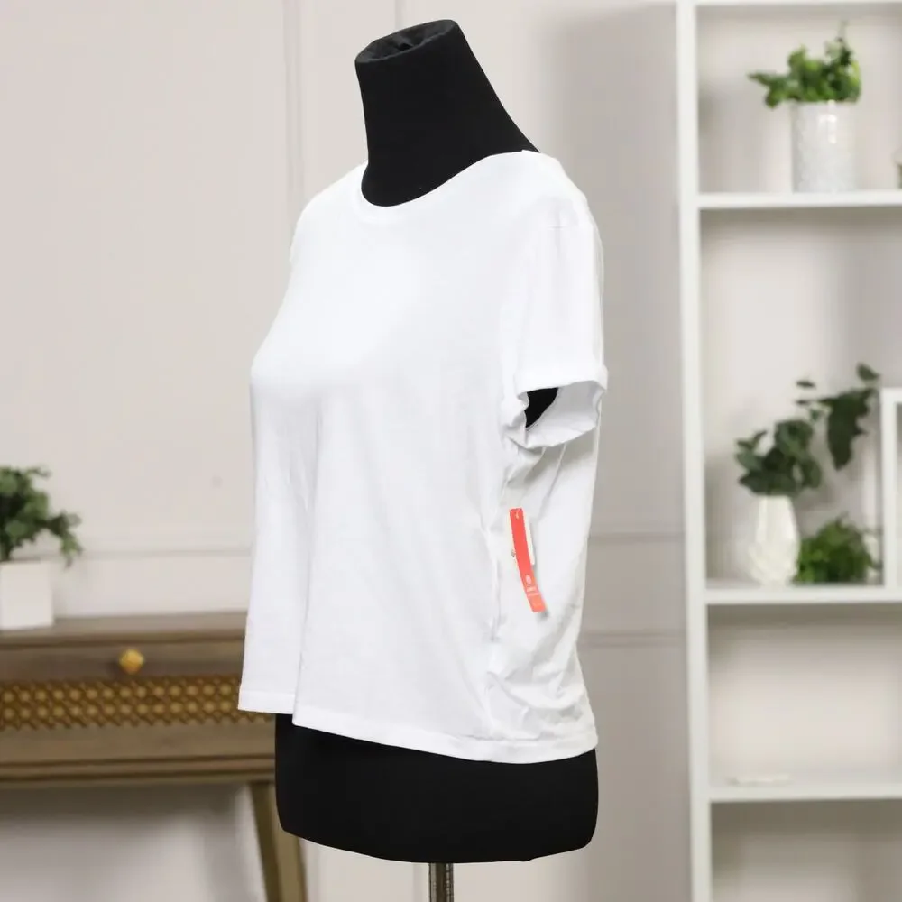 Sundry NWT Classic Elevated Essential Minimalist White Tee in Pima Cotton Size M - Picture 4 of 14